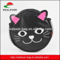 BH04 pink ear black cat PVC round shape schoolbag